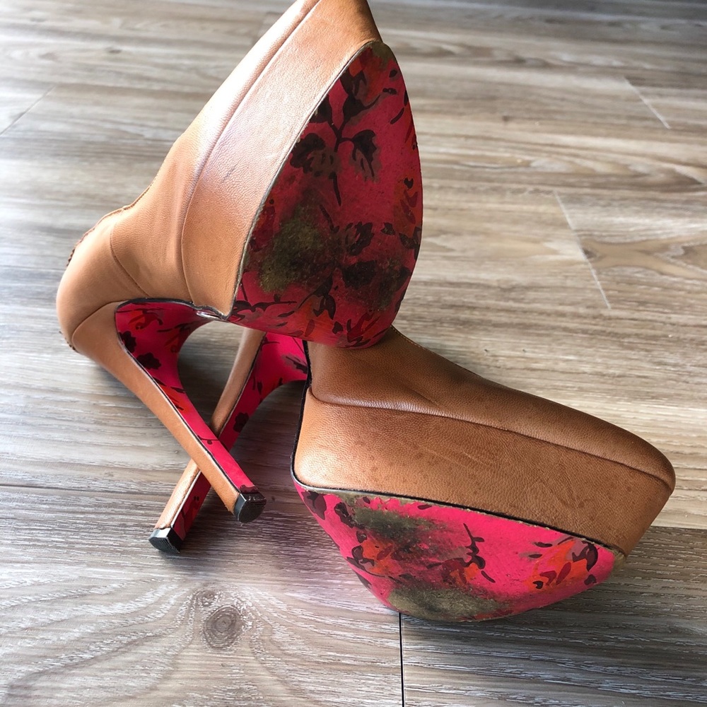 Betsey Johnson Chestnut “Leather” Heels - Picture 5 of 7